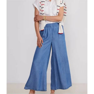 Vineyard Vines Wide Leg Chambray Pants Size Large NWT Blue